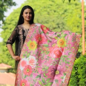 Elegant Digital Print Woolen Shawl-S019