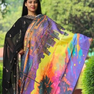 Elegant Digital Print Woolen Shawl-S002